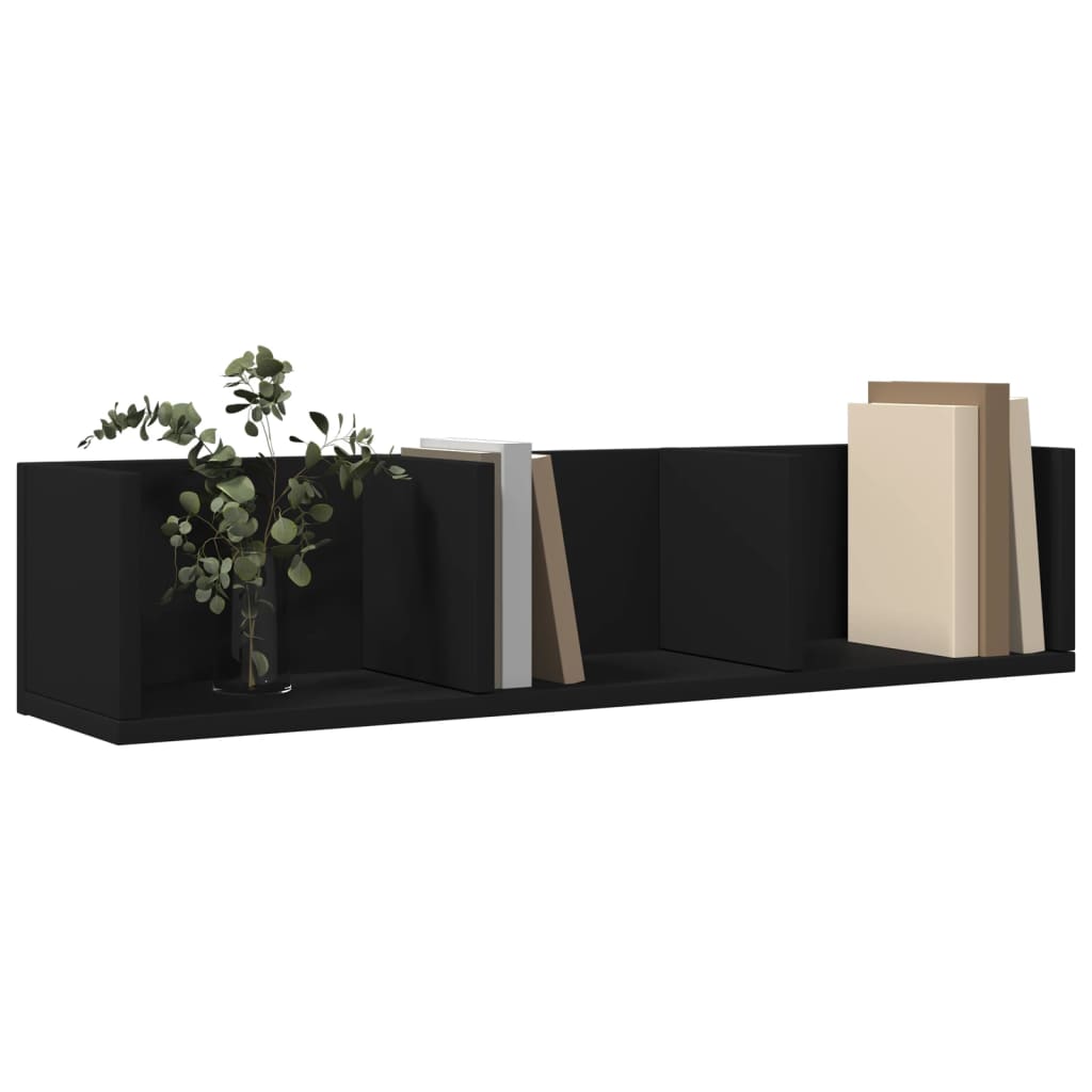 Armoire murale noir 75x18x16,5 cm bois d'ingénierie
