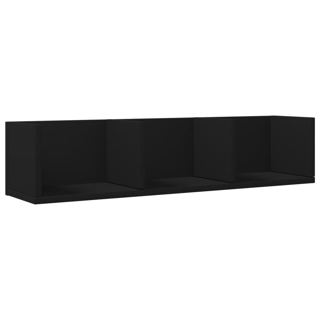 Armoires murales 2 pcs noir 75x18x16,5 cm bois d'ingénierie
