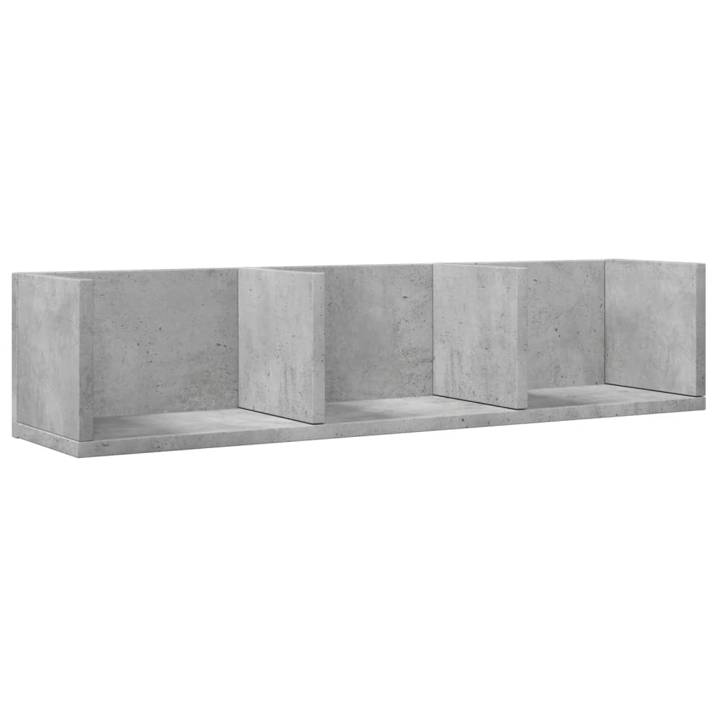 Armoires murales 2pcs gris béton 75x18x16,5cm bois d'ingénierie