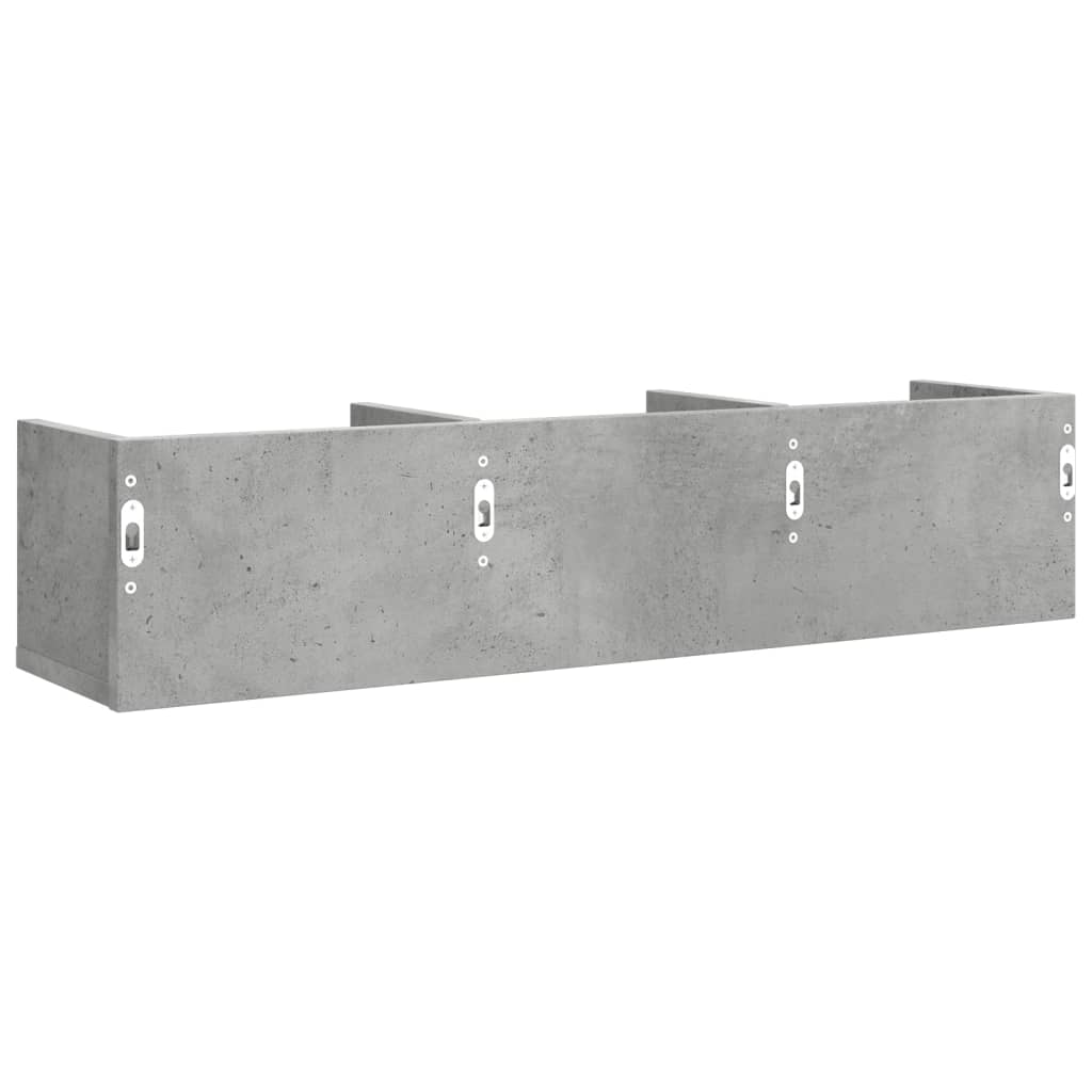 Armoires murales 2pcs gris béton 75x18x16,5cm bois d'ingénierie