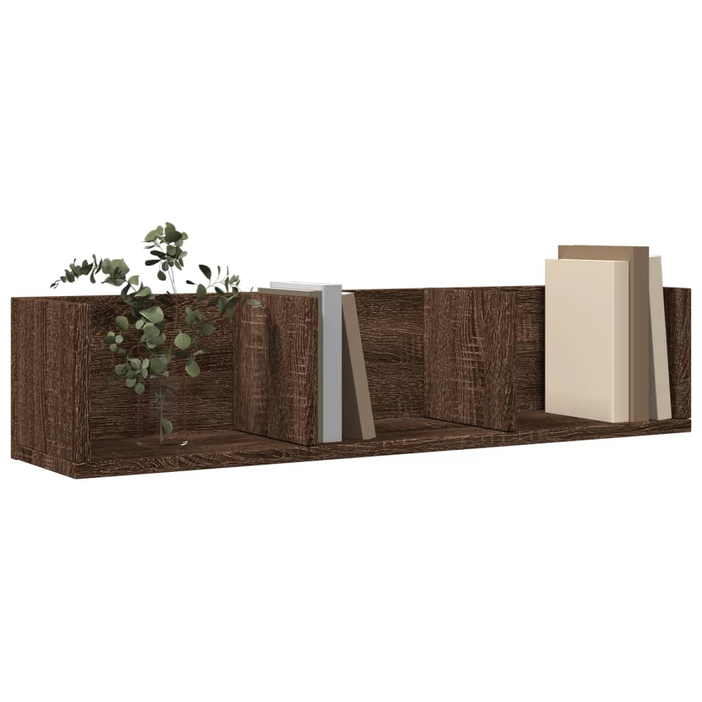 Armoires murales 2pcs chêne marron 75x18x16,5cm bois ingénierie