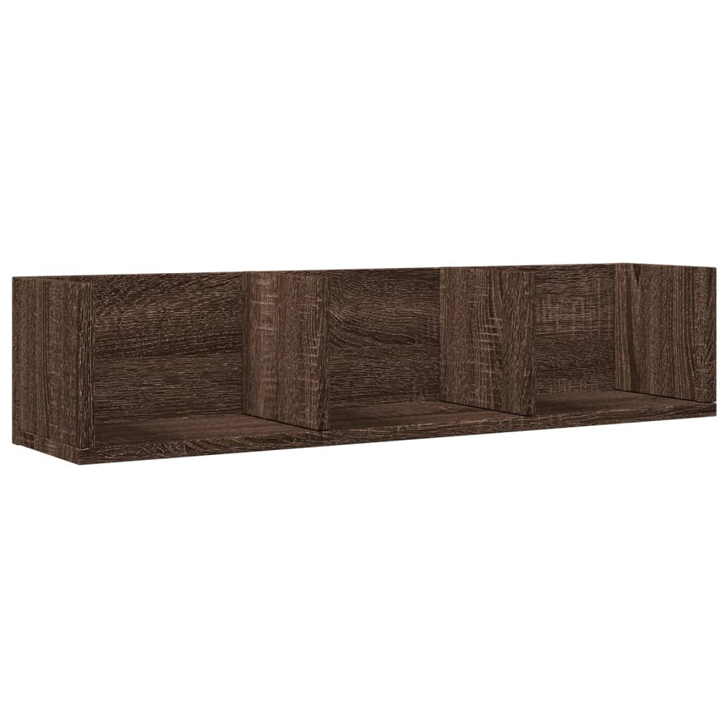 Armoires murales 2pcs chêne marron 75x18x16,5cm bois ingénierie