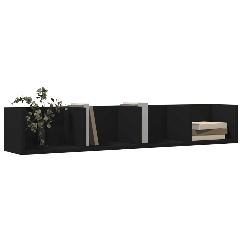 Armoires murales 2 pcs noir 99x18x16,5 cm bois d'ingénierie