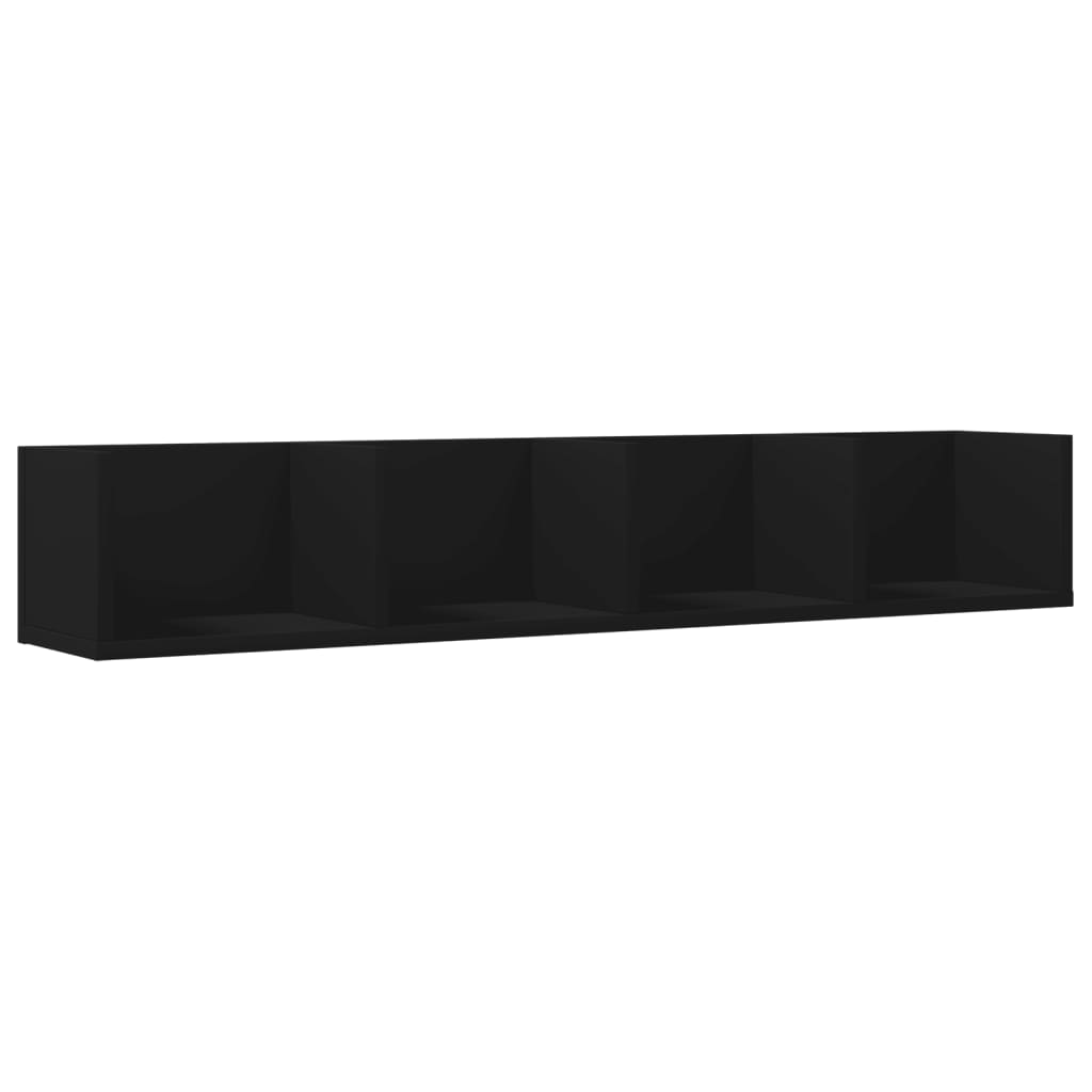 Armoires murales 2 pcs noir 99x18x16,5 cm bois d'ingénierie