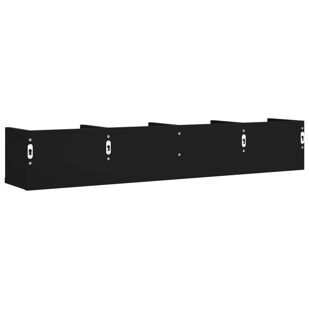 Armoires murales 2 pcs noir 99x18x16,5 cm bois d'ingénierie