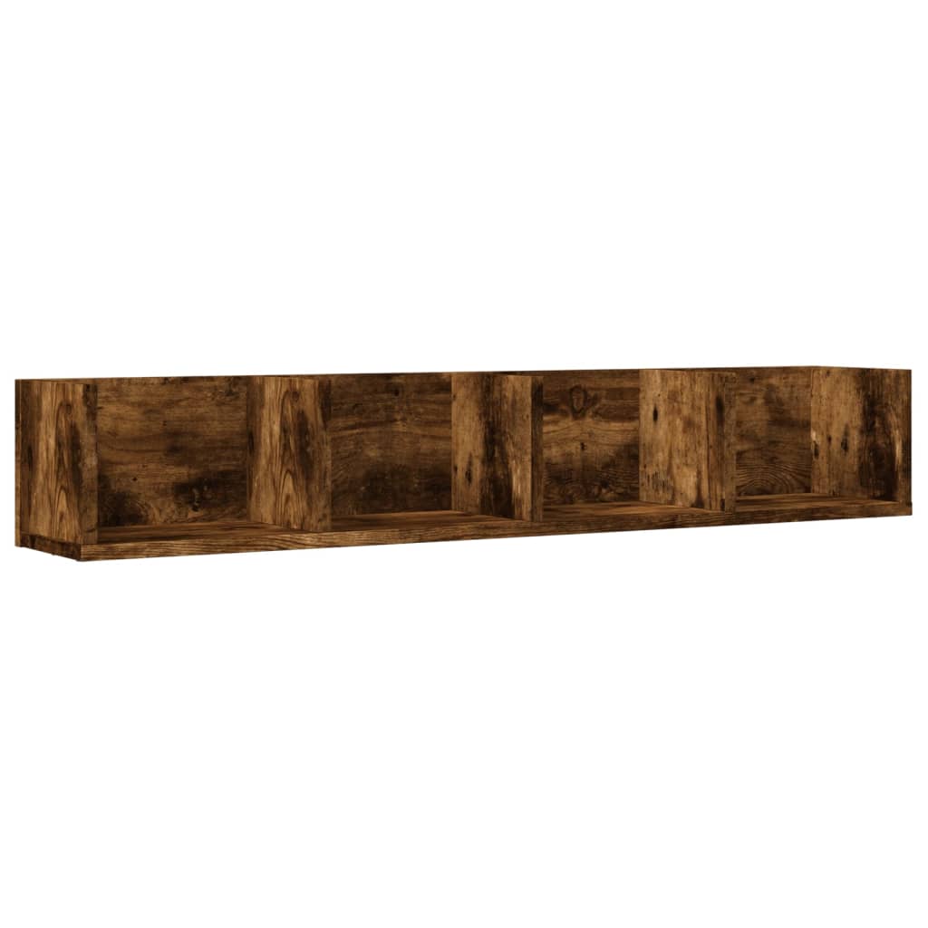 Armoires murales 2pcs chêne fumé 99x18x16,5cm bois d'ingénierie