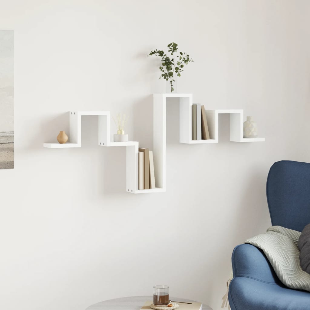 Étagère murale blanc 104,5x10x43 cm bois d'ingénierie