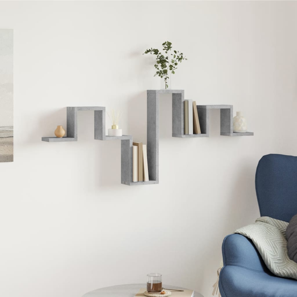 Étagère murale gris béton 104,5x10x43 cm bois d'ingénierie