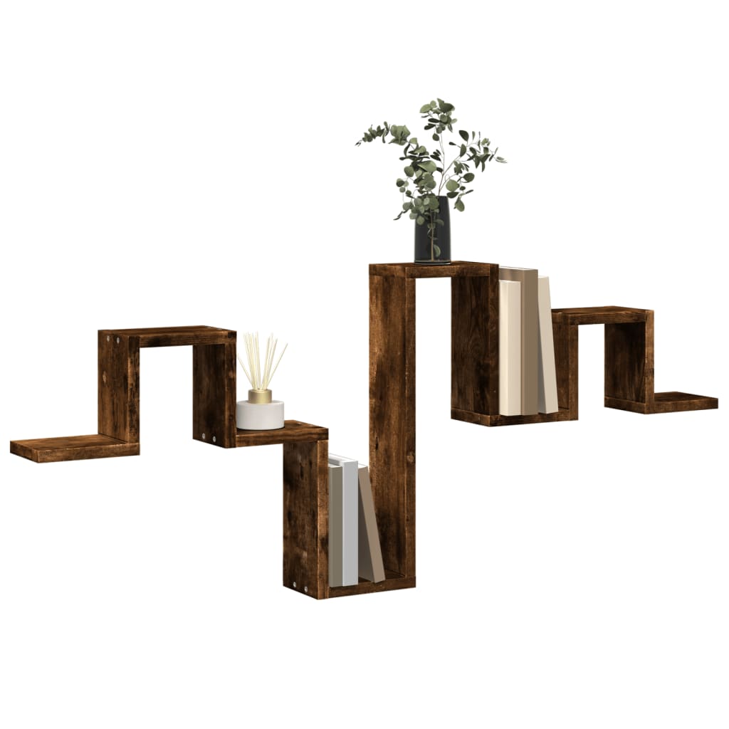 Étagère murale chêne fumé 104,5x10x43 cm bois d'ingénierie