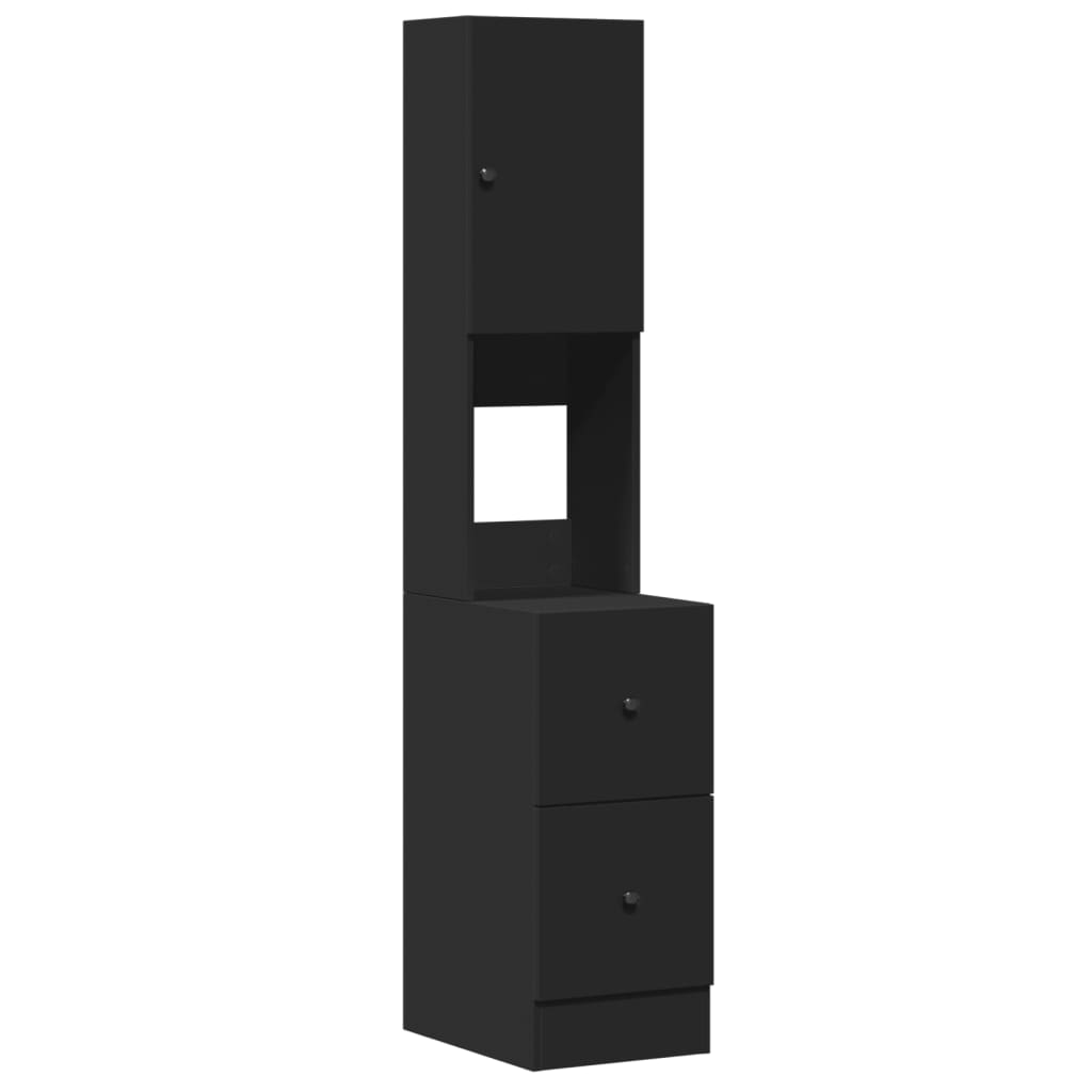 Mueble de cocina negro 35x50x180 cm madera de ingeniería