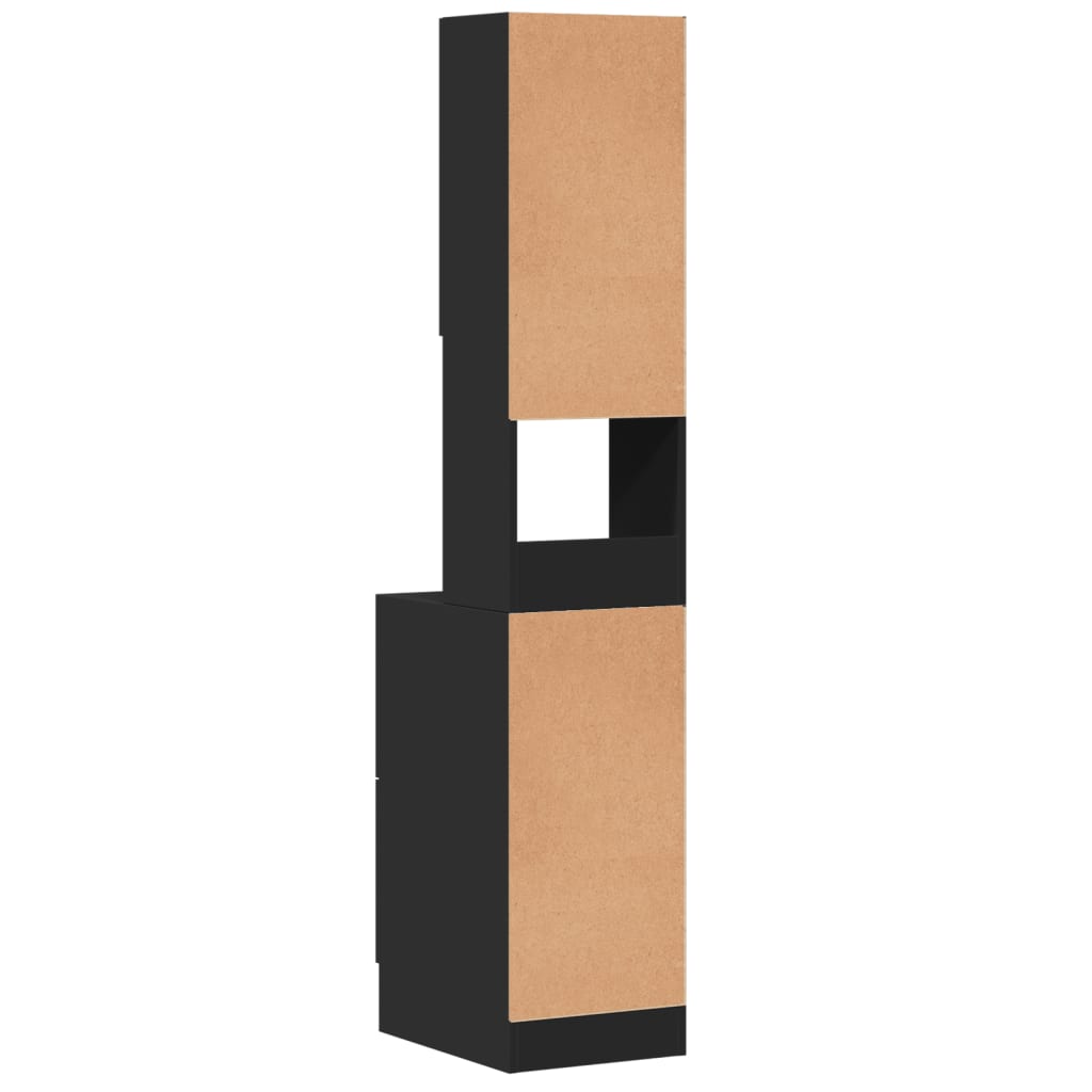 Mueble de cocina negro 35x50x180 cm madera de ingeniería