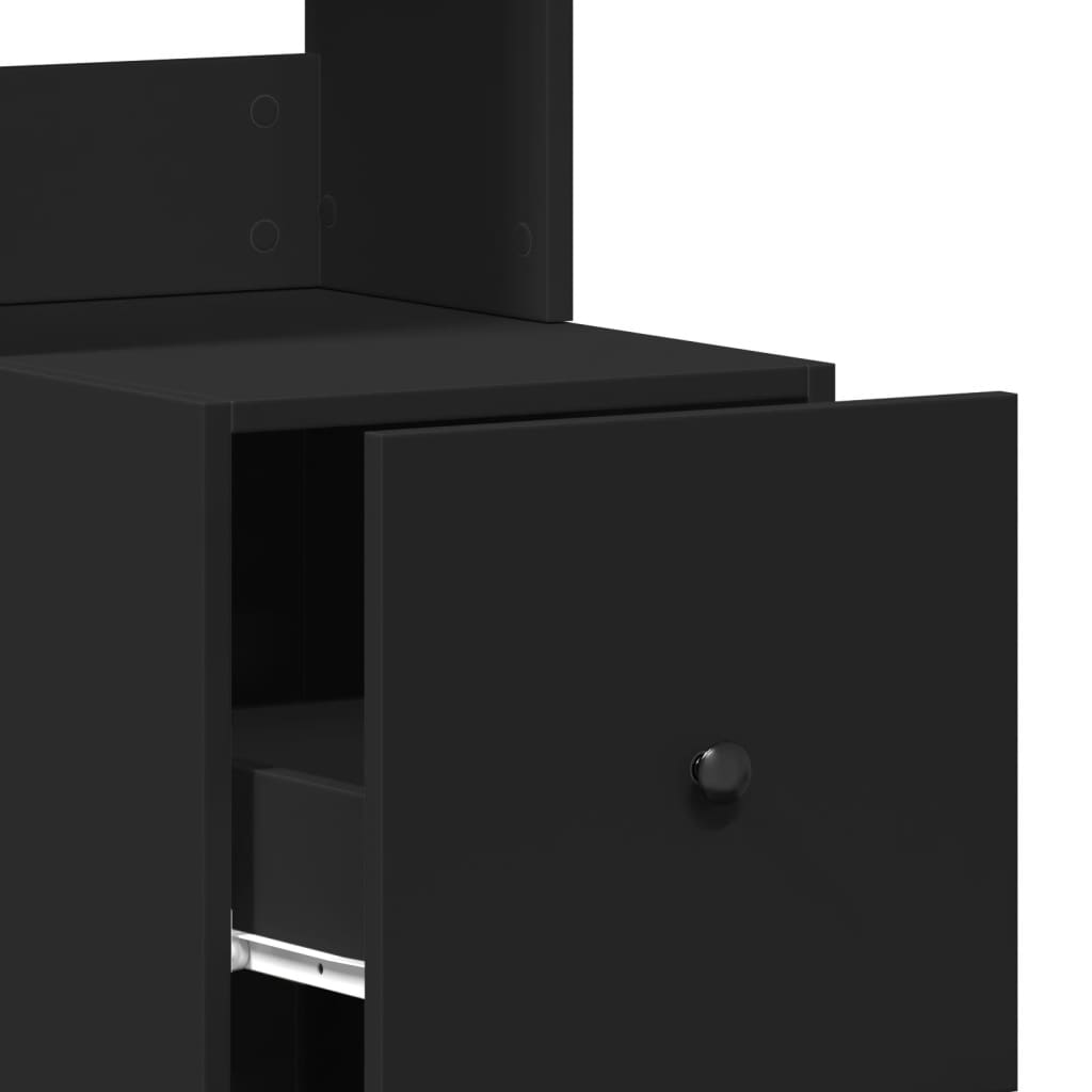 Mueble de cocina negro 35x50x180 cm madera de ingeniería