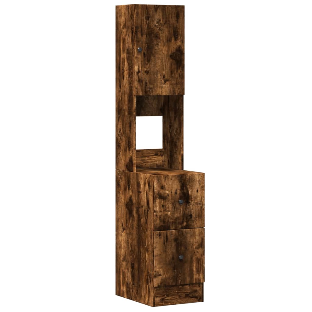 Mueble de cocina de roble ahumado 35x50x180 cm madera de ingeniería