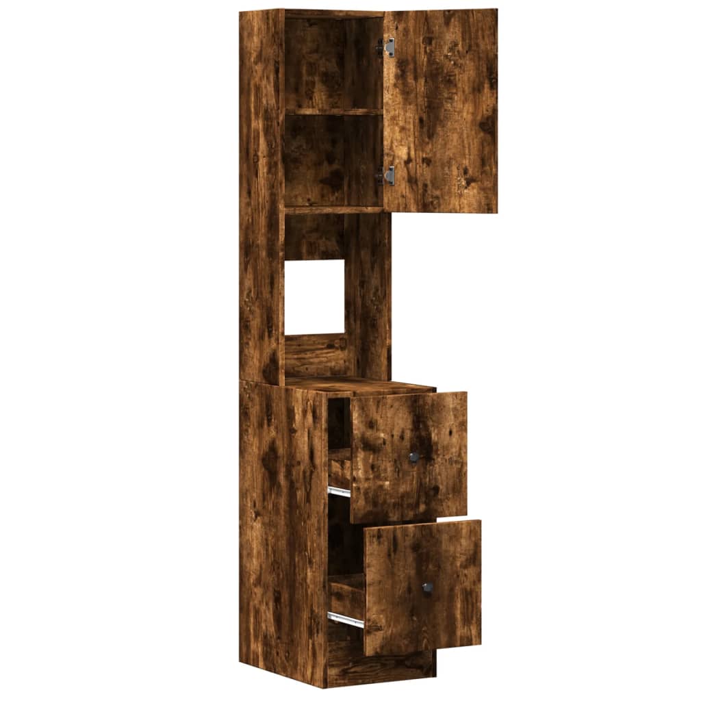Mueble de cocina de roble ahumado 35x50x180 cm madera de ingeniería