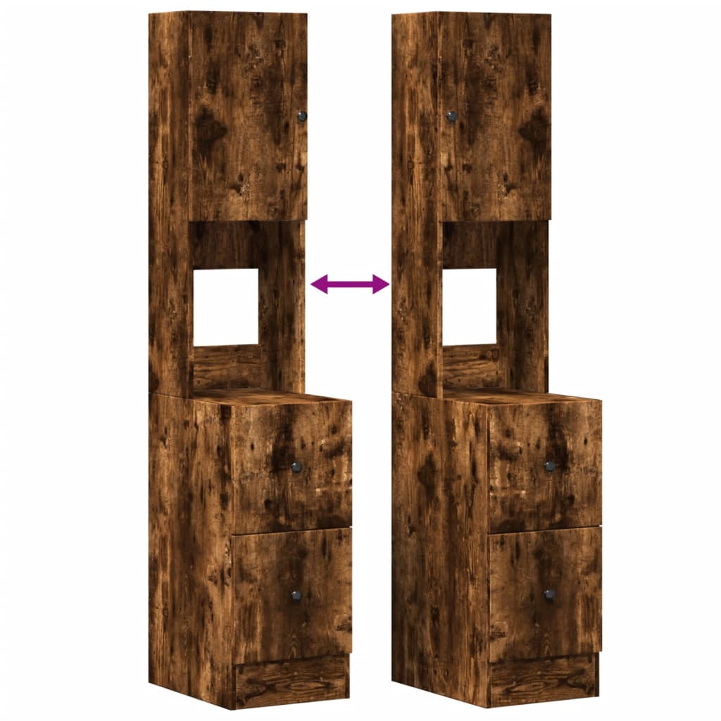 Mueble de cocina de roble ahumado 35x50x180 cm madera de ingeniería