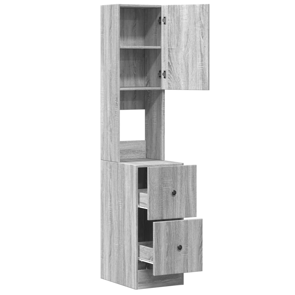 Mueble de cocina Sonoma gris 35x50x180 cm madera de ingeniería