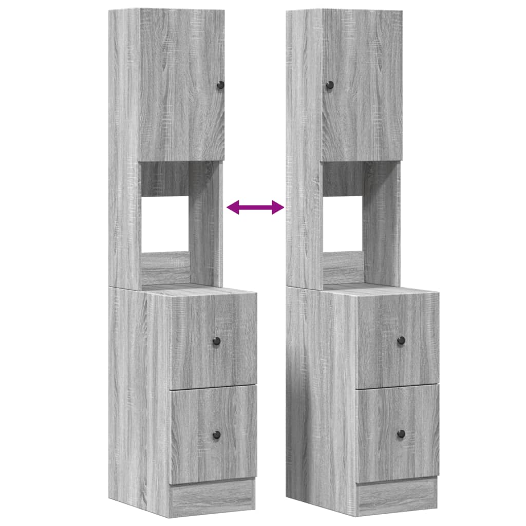 Mueble de cocina Sonoma gris 35x50x180 cm madera de ingeniería
