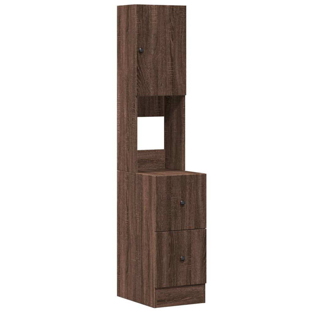 Mueble de cocina de roble marrón 35x50x180 cm madera de ingeniería