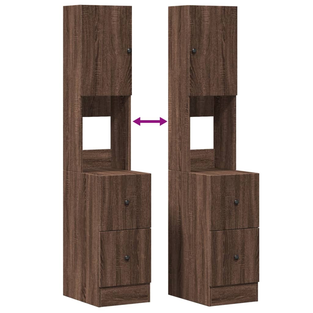 Mueble de cocina de roble marrón 35x50x180 cm madera de ingeniería