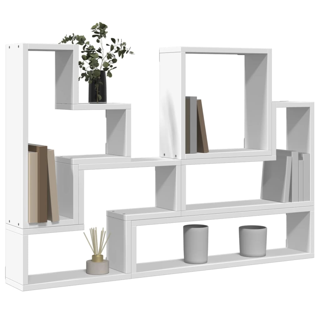 Étagère murale blanc 96x12x64 cm bois d’ingénierie
