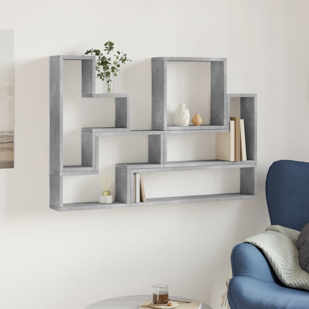 Étagère murale gris béton 96x12x64 cm bois d'ingénierie