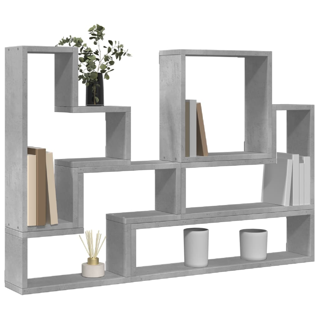 Étagère murale gris béton 96x12x64 cm bois d'ingénierie