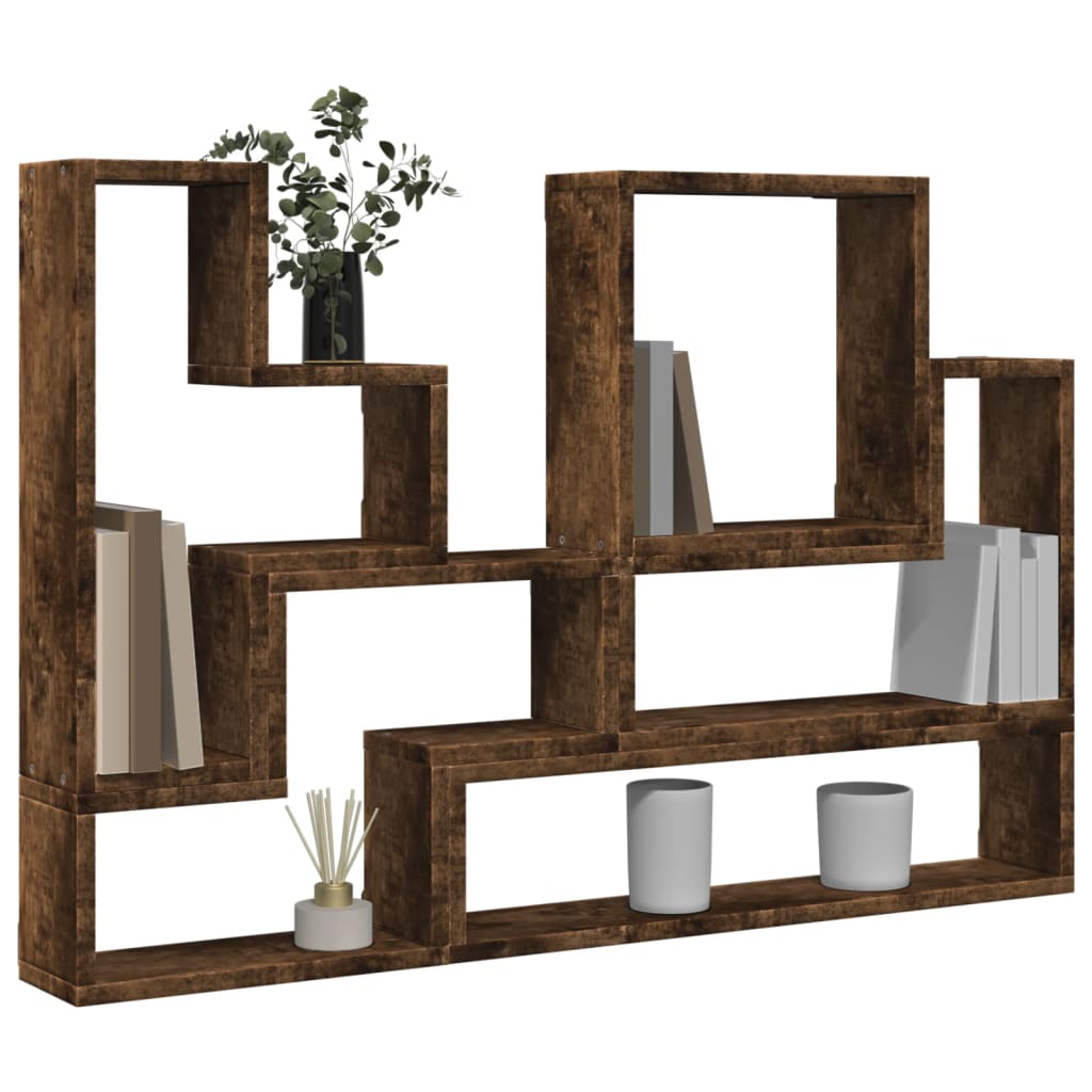Étagère murale chêne fumé 96x12x64 cm bois d'ingénierie