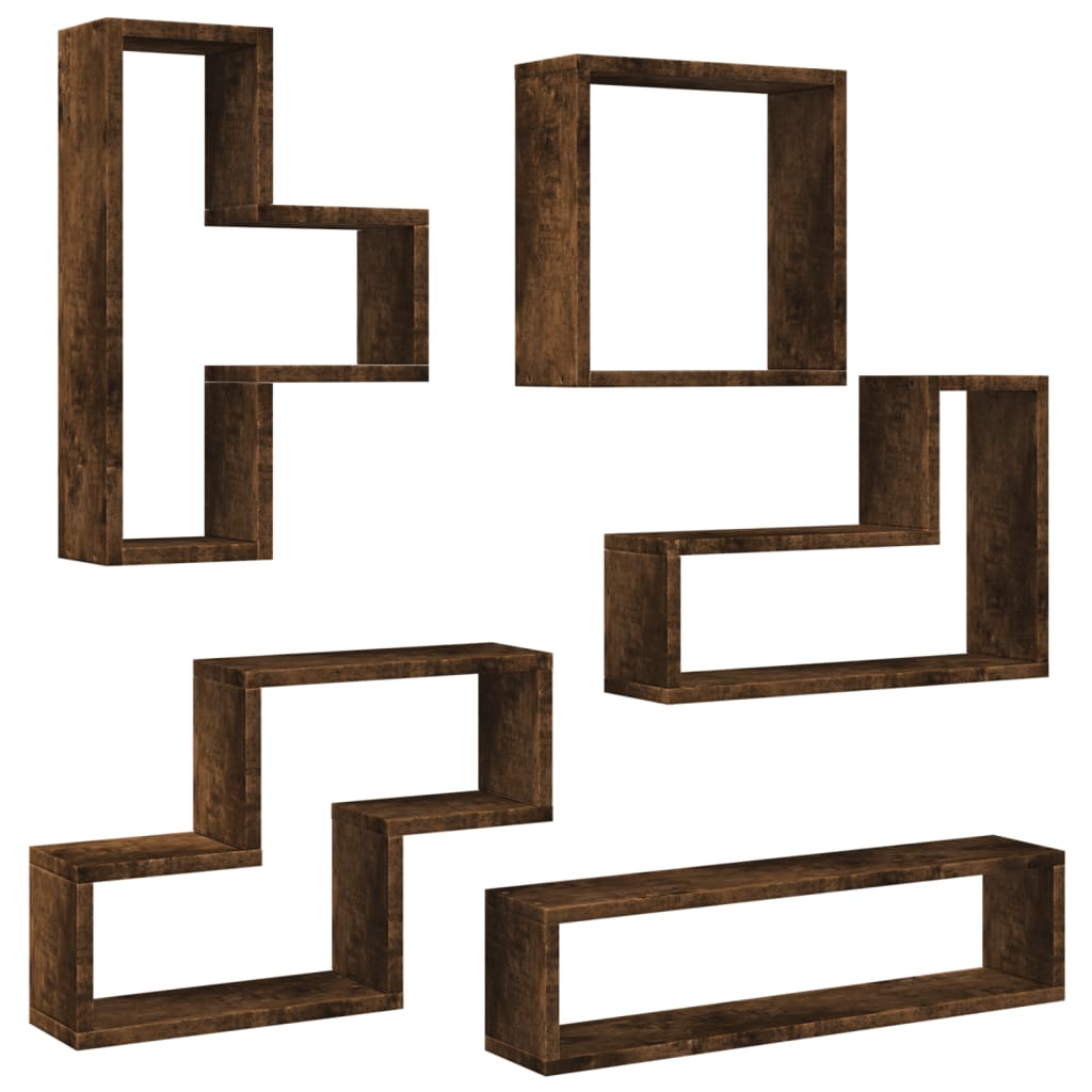 Étagère murale chêne fumé 96x12x64 cm bois d'ingénierie