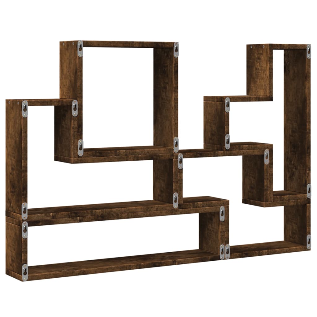 Étagère murale chêne fumé 96x12x64 cm bois d'ingénierie