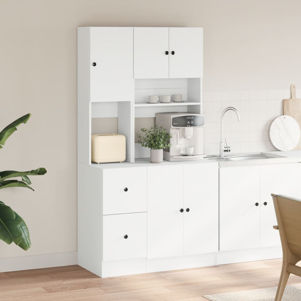 Mueble de cocina blanco 95x50x180 cm madera contrachapada