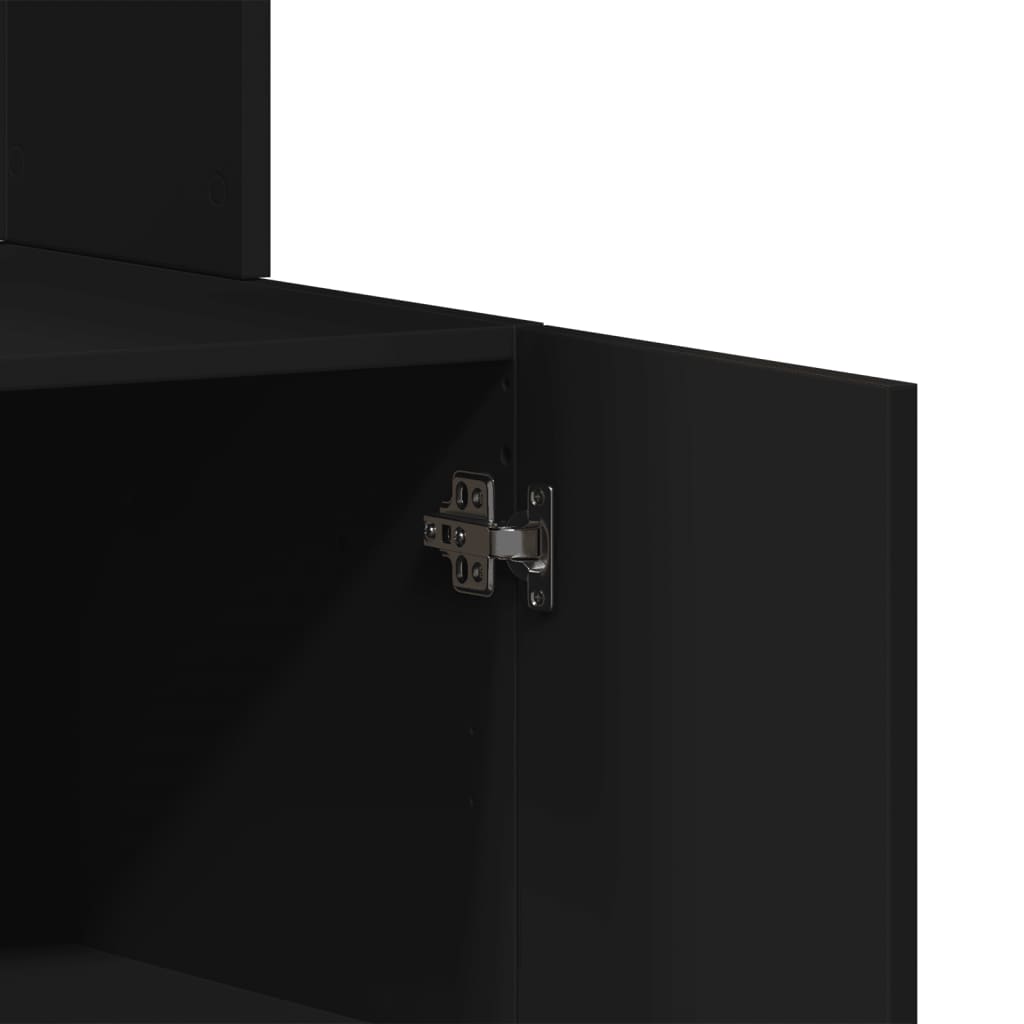 Mueble de cocina negro 95x50x180 cm madera de ingeniería