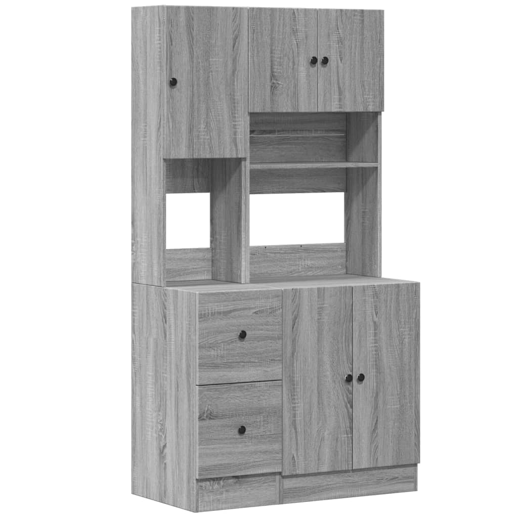 Mueble de cocina Sonoma gris 95x50x180 cm madera de ingeniería