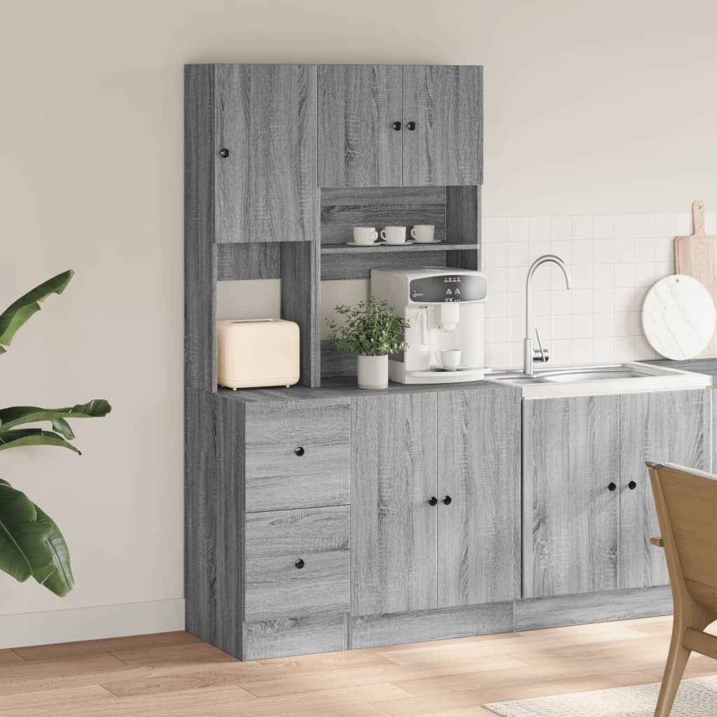 Mueble de cocina Sonoma gris 95x50x180 cm madera de ingeniería