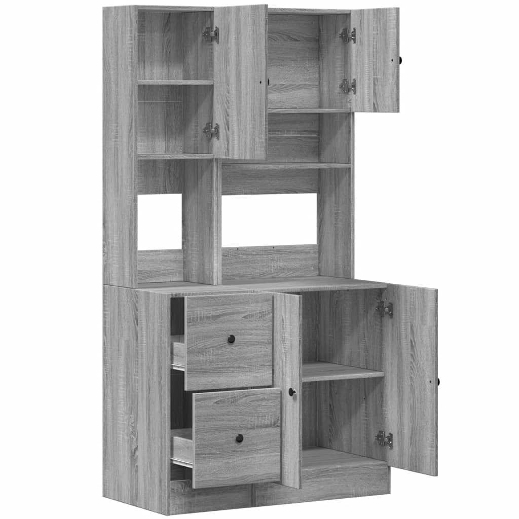 Mueble de cocina Sonoma gris 95x50x180 cm madera de ingeniería