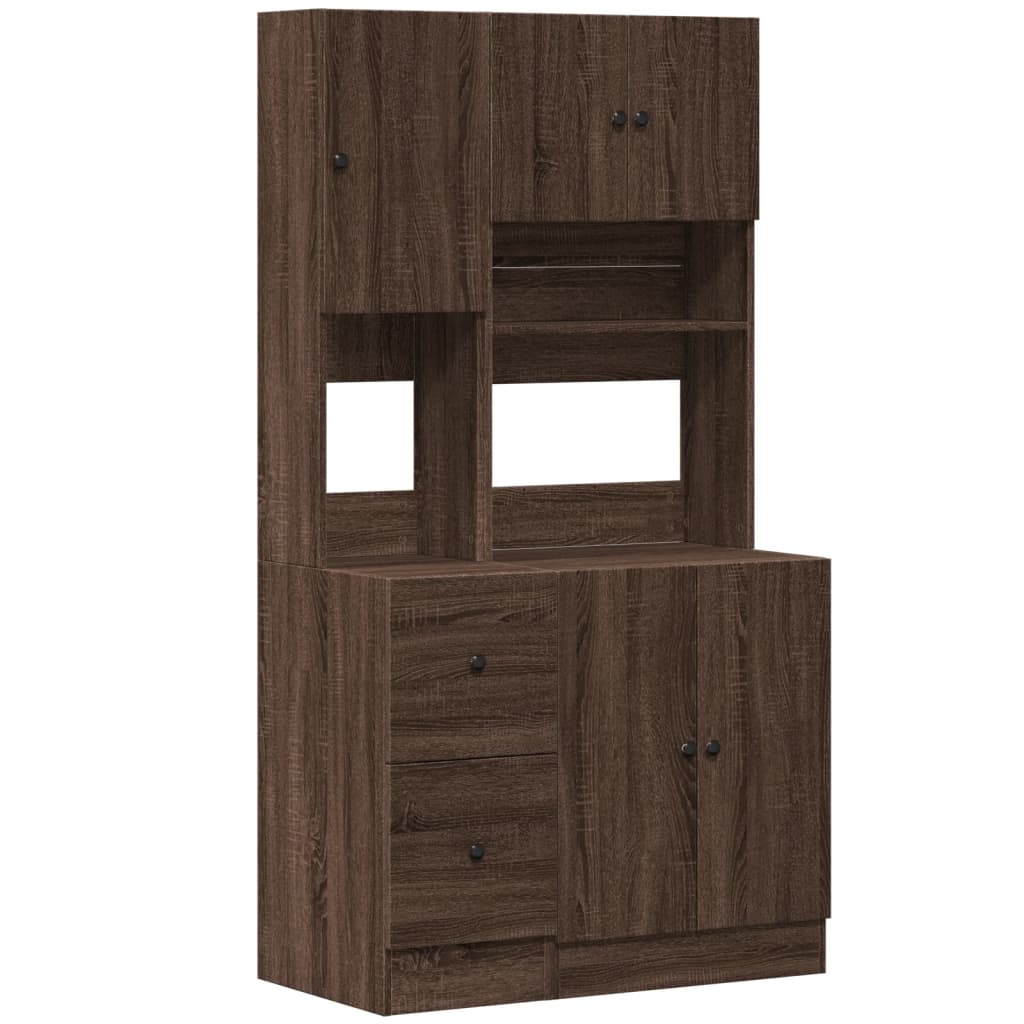 Mueble de cocina de roble marrón 95x50x180 cm madera de ingeniería