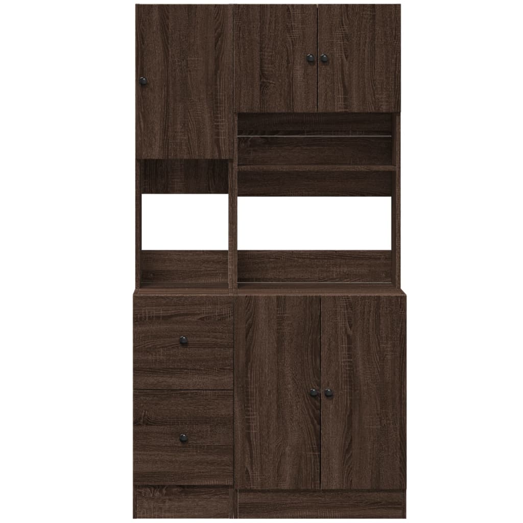 Mueble de cocina de roble marrón 95x50x180 cm madera de ingeniería