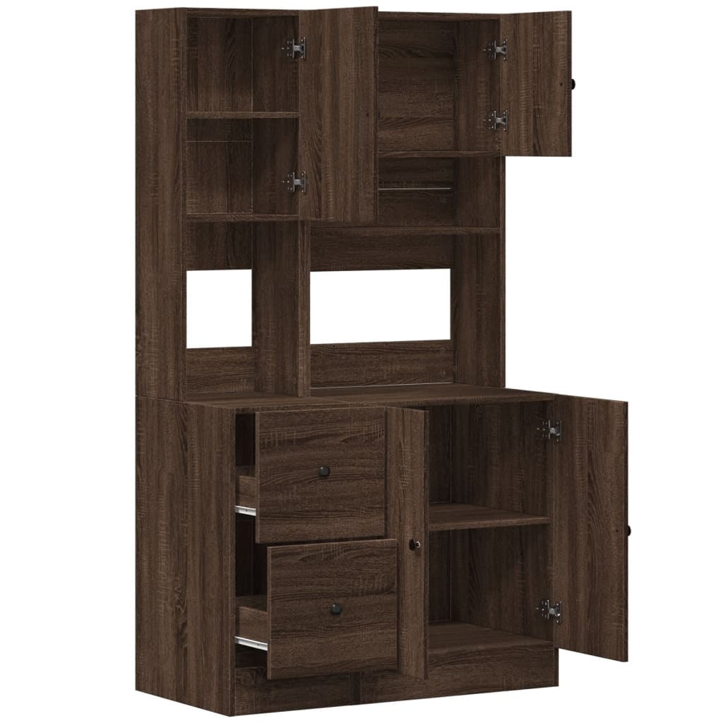 Mueble de cocina de roble marrón 95x50x180 cm madera de ingeniería