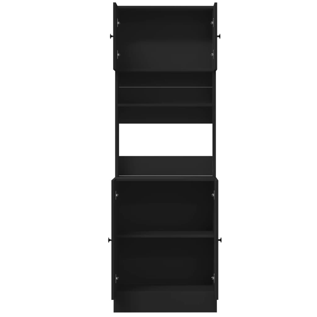 Mueble de cocina negro 60x50x180 cm madera de ingeniería
