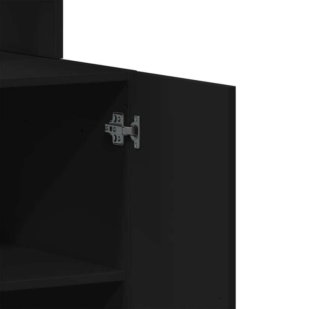 Mueble de cocina negro 60x50x180 cm madera de ingeniería