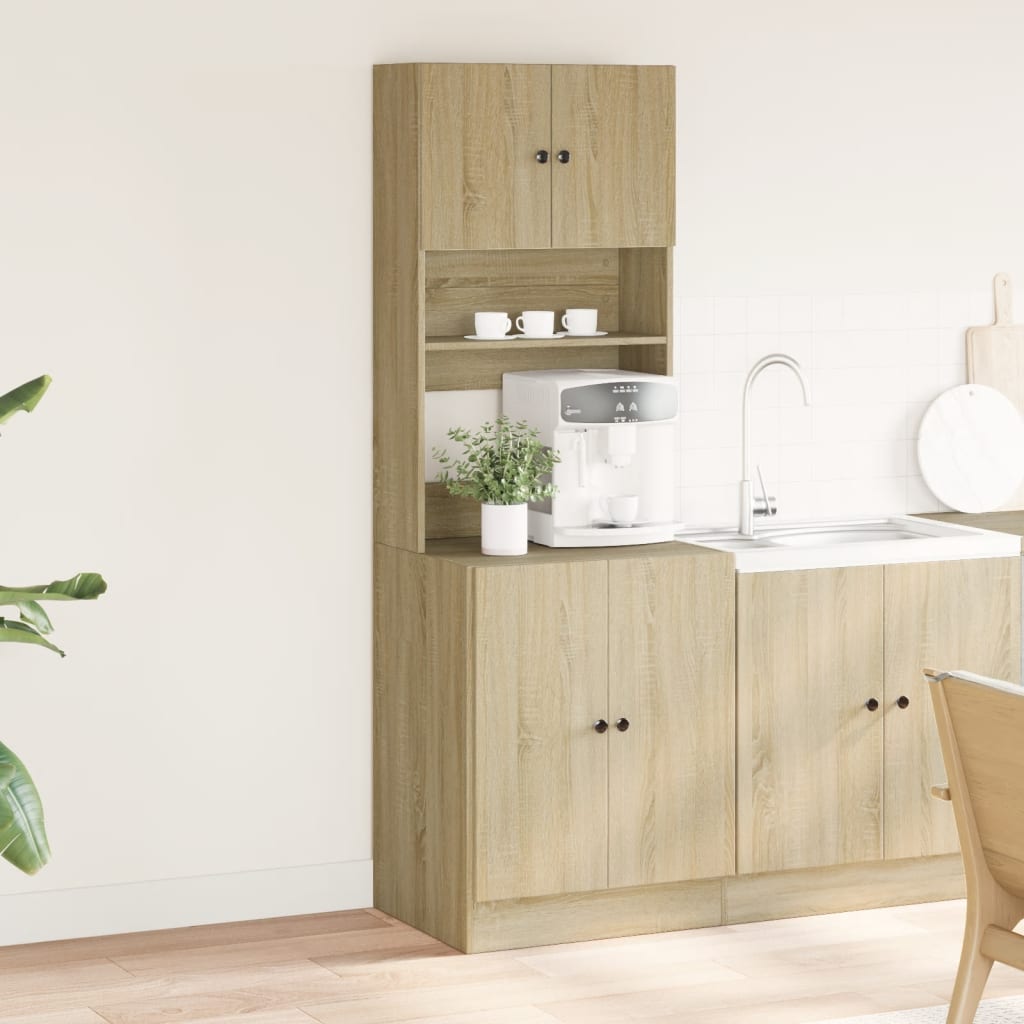Mueble de cocina de roble Sonoma 60x50x180 cm madera de ingeniería
