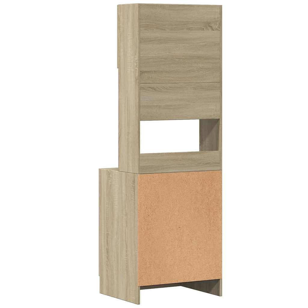 Mueble de cocina de roble Sonoma 60x50x180 cm madera de ingeniería