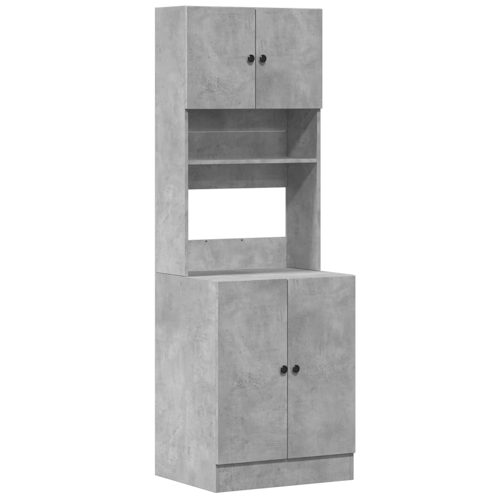 Mueble de cocina gris hormigón 60x50x180 cm madera de ingeniería