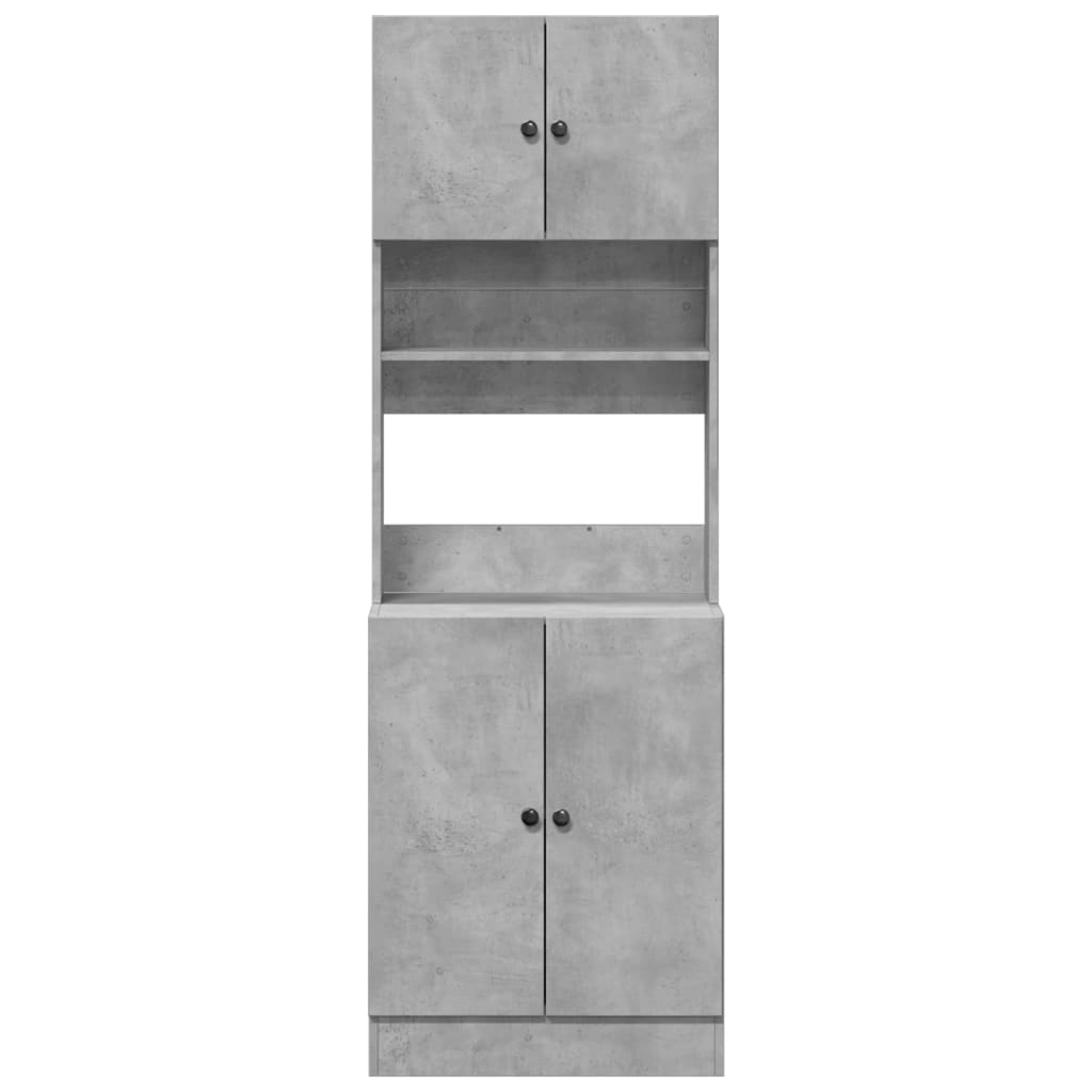 Mueble de cocina gris hormigón 60x50x180 cm madera de ingeniería