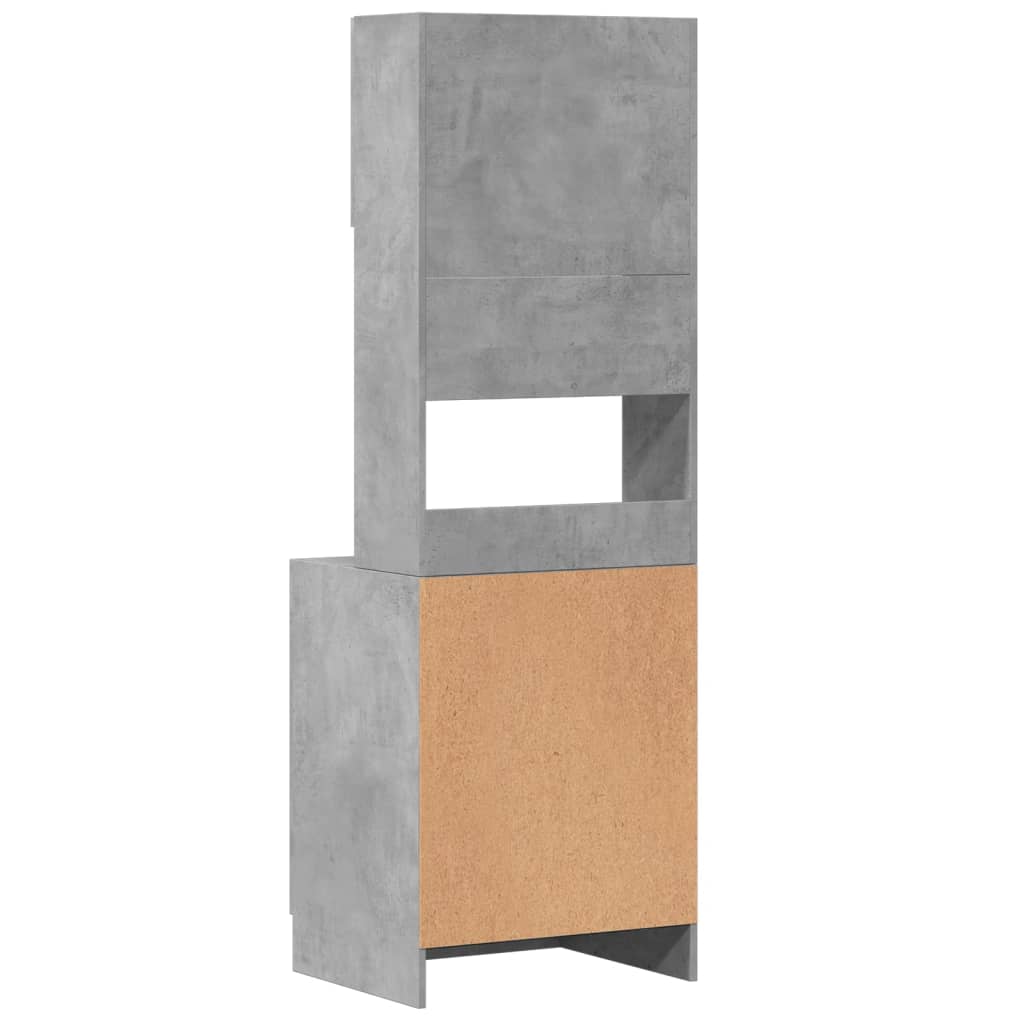 Mueble de cocina gris hormigón 60x50x180 cm madera de ingeniería