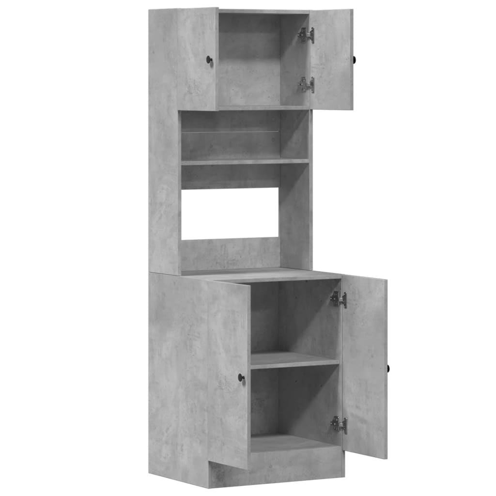 Mueble de cocina gris hormigón 60x50x180 cm madera de ingeniería