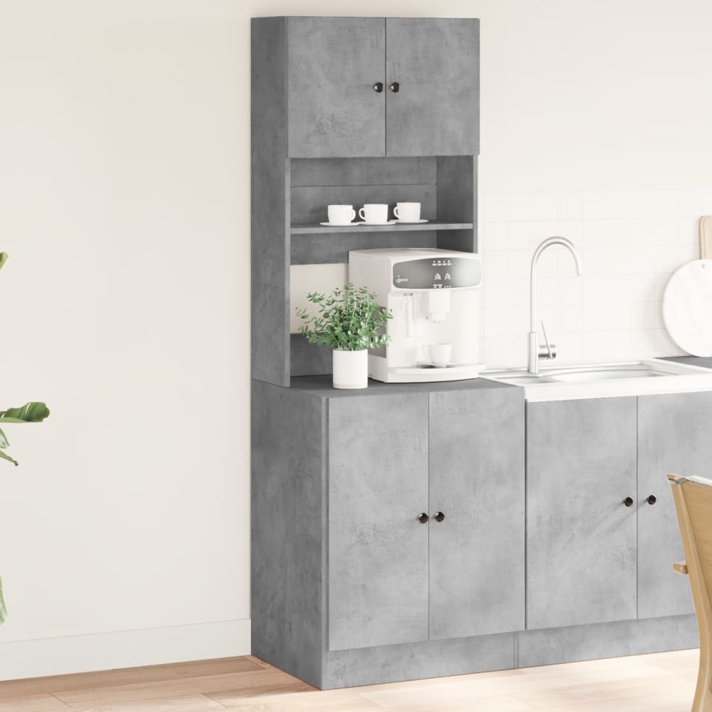 Mueble de cocina gris hormigón 60x50x180 cm madera de ingeniería