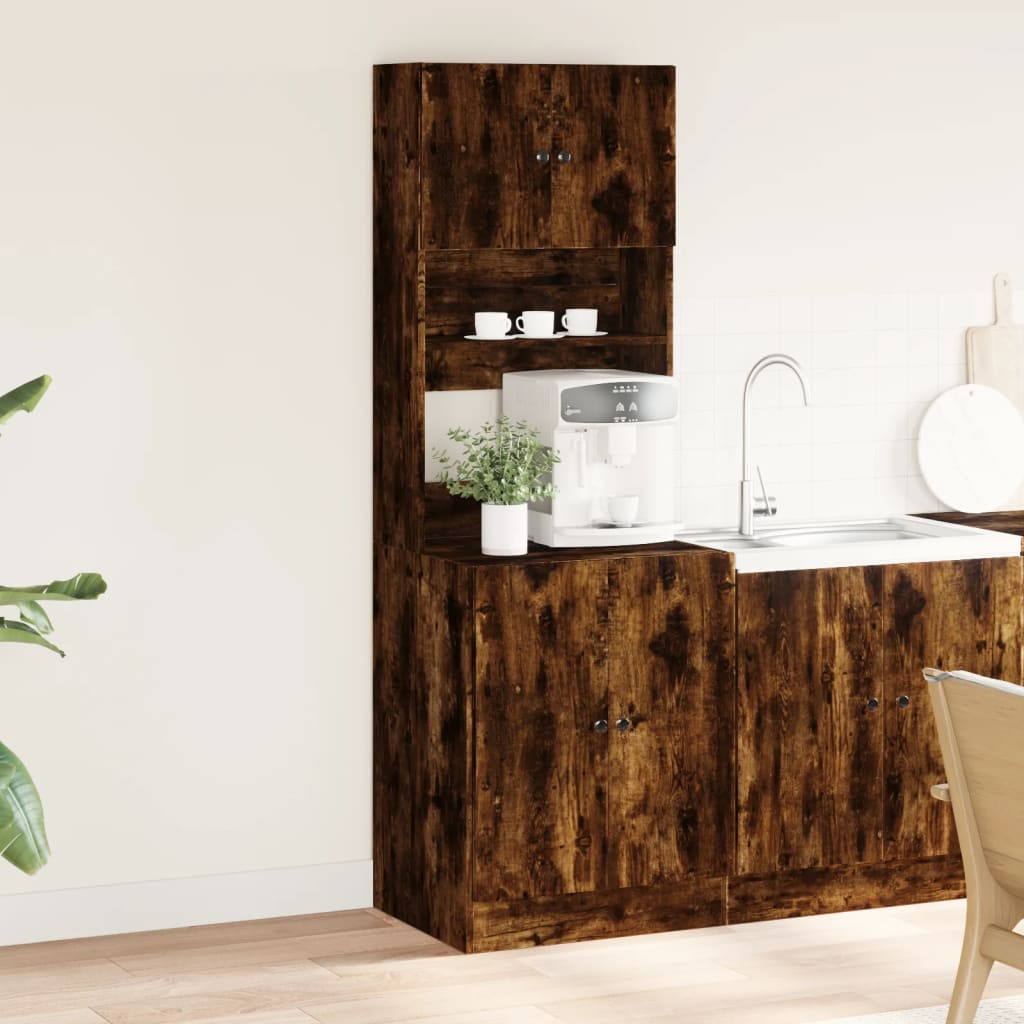 Mueble de cocina de roble ahumado 60x50x180 cm madera de ingeniería