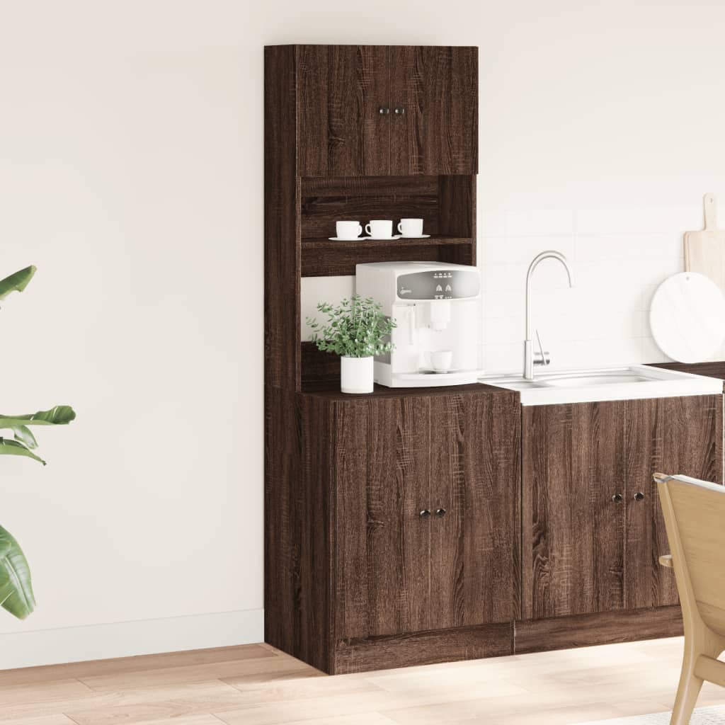 Mueble de cocina de roble marrón 60x50x180 cm madera de ingeniería