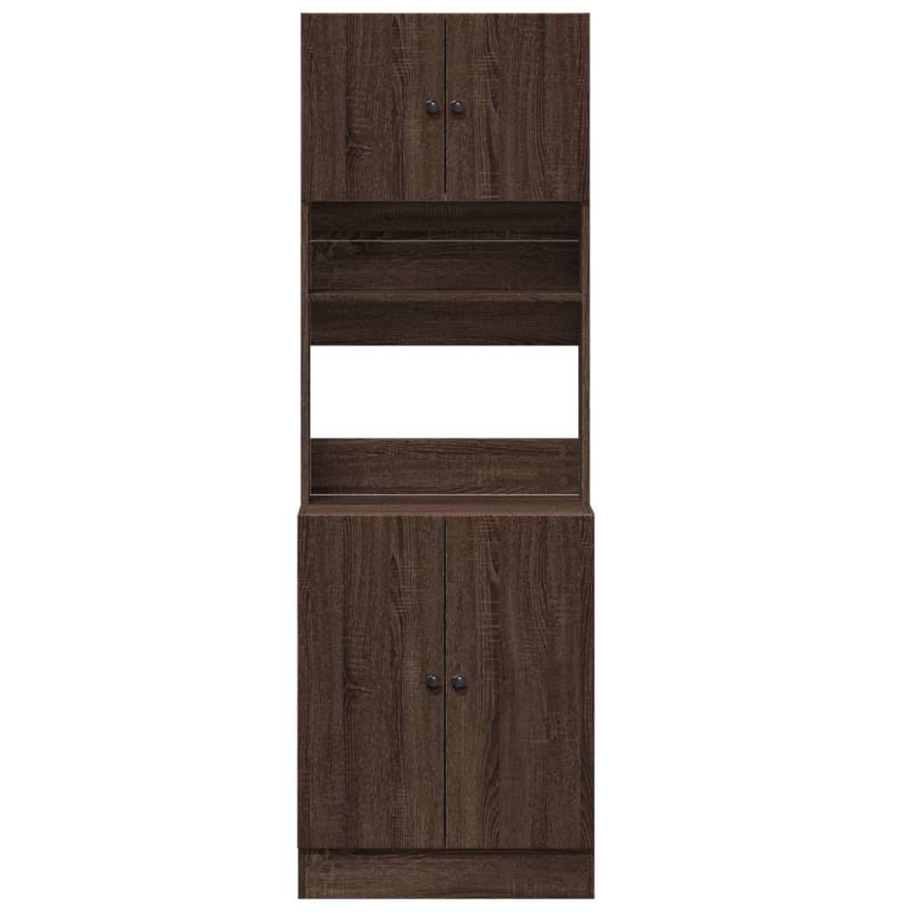 Mueble de cocina de roble marrón 60x50x180 cm madera de ingeniería