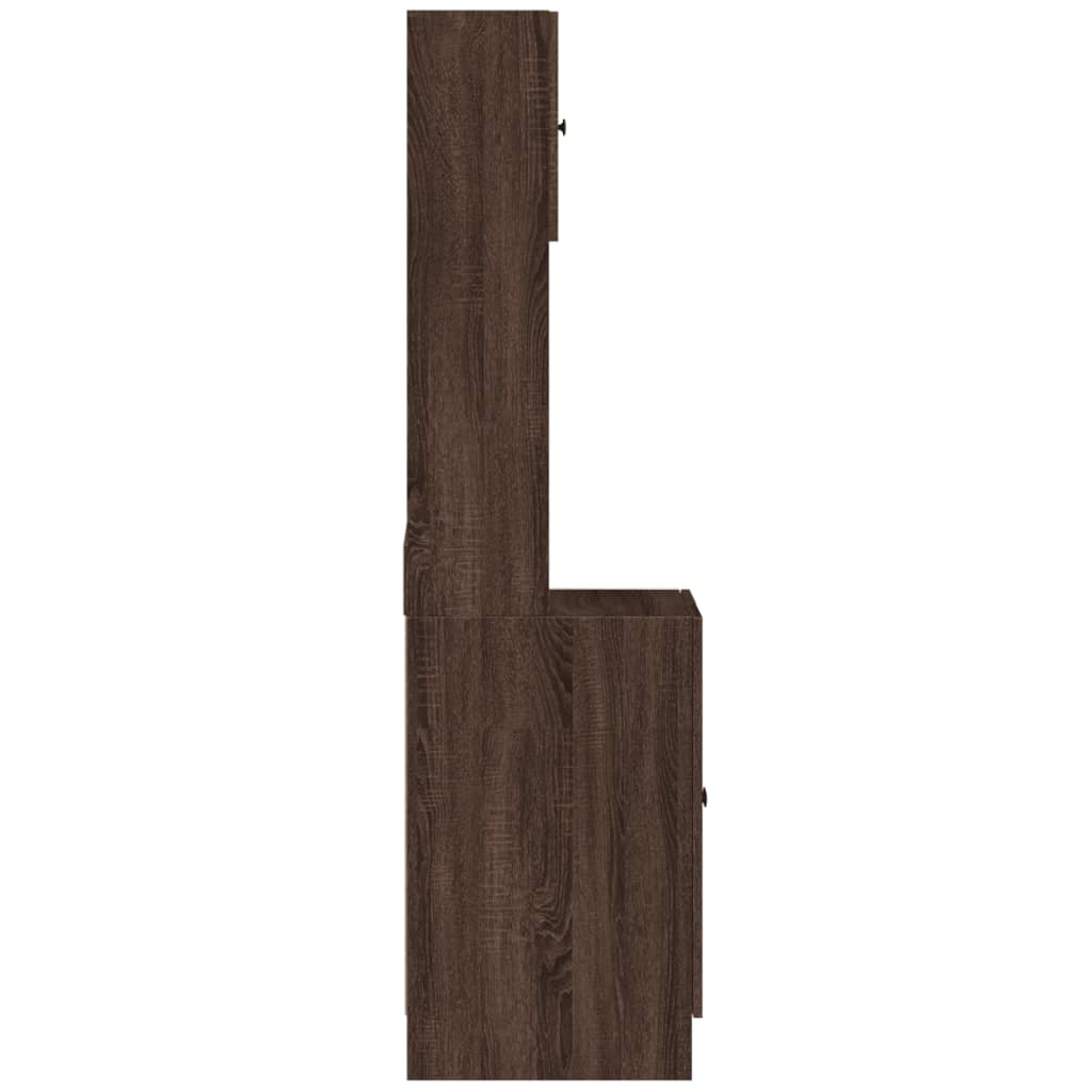 Mueble de cocina de roble marrón 60x50x180 cm madera de ingeniería